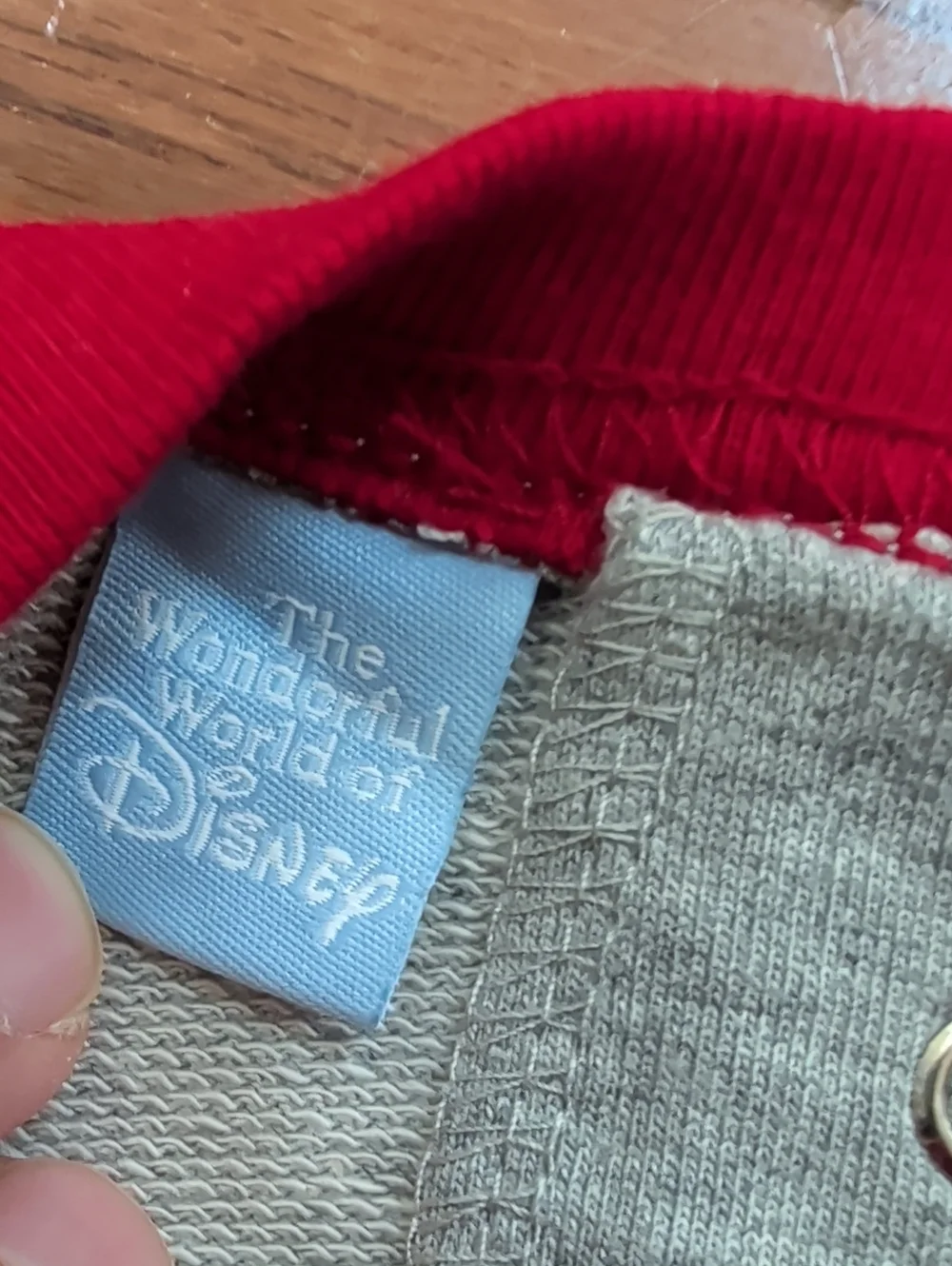 Disney Vintage Heather Gray & Red Baby/Toddler Dress with Character Pooh Patch